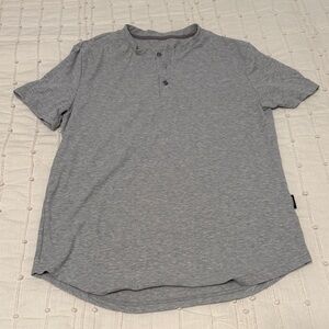 Classic Gray Short Sleeve Henley for Men